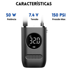 Bomba de Ar Inteligente para Carro com Display Digital: Versátil e Portátil