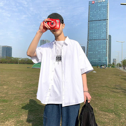 camisa de manga com gola e botões para feechar