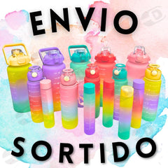 Kit 3 Garrafas De Água Motivacional Treino Academia Esporte Fitness Brinde Adesivos 2 Litros 700mL 300mL