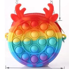 Bolsa Pop-It Fidget Toy Brinquedo Anti Stress De Raciocínio Para Adulto e Crianças 10CM