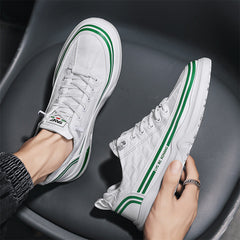 sapatos masculinos de lona respiráveis de verão estilo high street