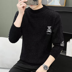 suéter grosso de algodão masculino com estampa