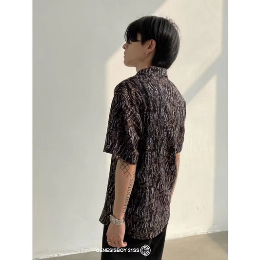 camisa Colarinho cubano design sentido nicho vintage