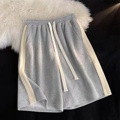 Shorts masculinos verão bonito solto cordão reto estilo Hong Kong