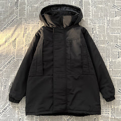 jaqueta grossa masculina com touca e bolsos