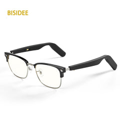 Óculos inteligentes TWS com lentes miopia substituíveis, anti-luz azul.