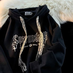 moletom com touca largo masculino estilo high street