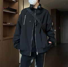 jaqueta retro masculina high street com bolsos