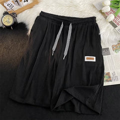 shorts estilo americano com laço listrado e bolso