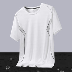Camiseta esportiva de manga curta masculina de secagem rápida respiravel