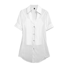 camisa de manga longa fina com gola feminina