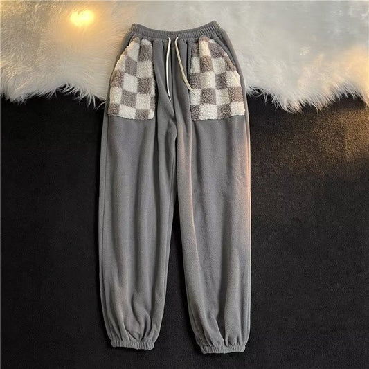 Calças casuais hiphop com impressão de letras retrô americanas calças de design de nicho de rua