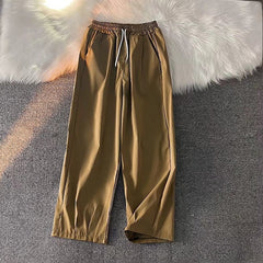 calças de tamanho grande drapeadas calças largas de alta qualidade vibe de rua masculina soltas retas calças casuais