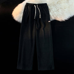 calça larga vintage com tecido grosso e laço pra amarrar