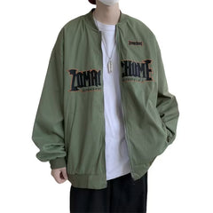 Jaqueta dupla face bordada masculina jaqueta bomber retrô americana primavera e outono marca maré ins estilo Hong Kong uniforme de beisebol solto