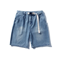 shorts jeans com laço casual
