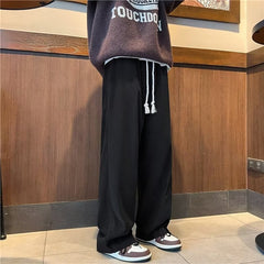 calça reta e larga estilo japones