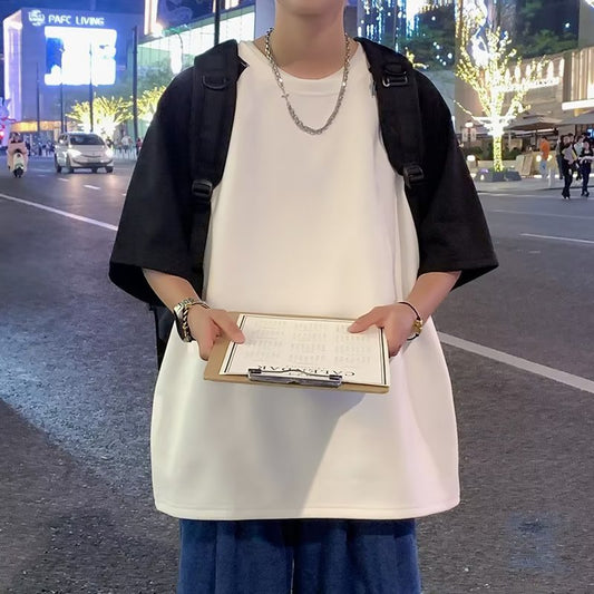 camisa masculina de gola larga estilo streetwear