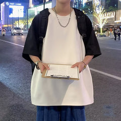 camisa masculina de gola larga estilo streetwear