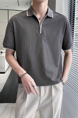 Camisa polo masculina de manga curta verão marca lapela camisa japonesa plol camiseta masculina gola solta estilo masculino americano