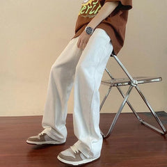 calça jeans reta estilo japones