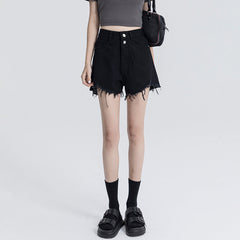 shorts feminino com remendas na ponta