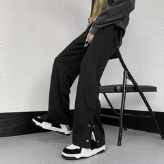 nova calça casual solta masculina versão coreana 2023 da moda verão seção fina caindo sensação de calças largas de esfregar