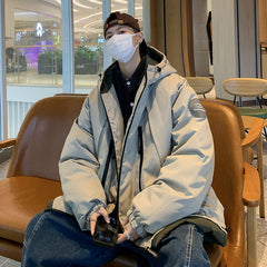 corta vento larga masculino com bolsos e touca high street