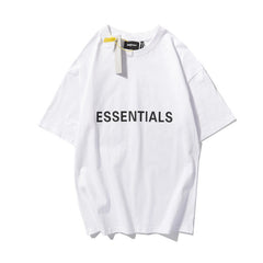 camisa larga bordada com a escrita ''Essentials''