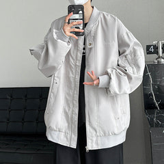 jaqueta larga masculina high street com bolsos