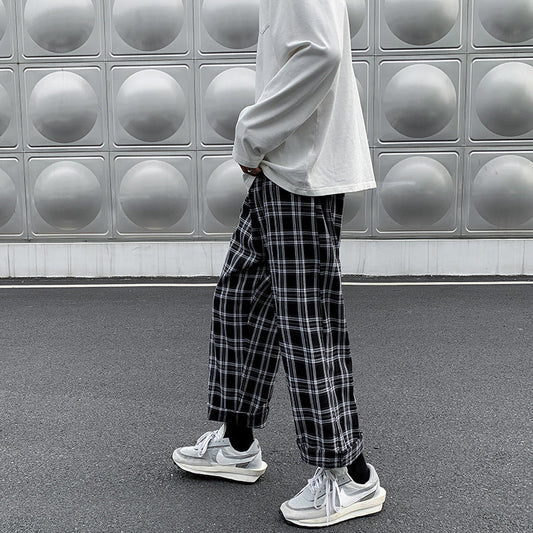 calça xadrez estilo streetwear