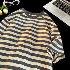 camisa larga ate os cotovelos listrada