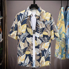 camisa de botão savana estilo praia