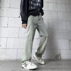 calça jeans larga com bolsos vintage