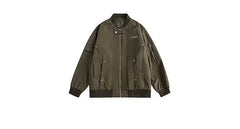 Jaqueta estilo japonês de alta qualidade para todos os jogos com gola alta marca da moda masculina solta tamanho grande casual para adolescentes