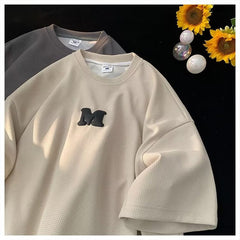 Nova camiseta masculina de manga curta verão versão coreana tendência simples top de manga curta estilo Hong Kong solto casual marca de maré