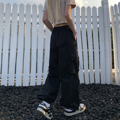 Calças casuais japonesas masculinas, estilo harajuku de verão