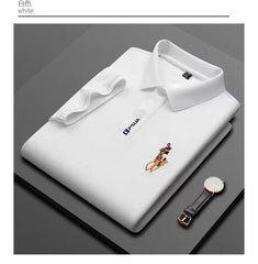 T-shirt masculina de manga curta de verão com bordado polo camisa masculina de comércio exterior original única solta tamanho grande geração de tendências de roupas masculinas