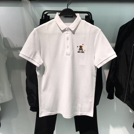 camisa polo estilo high street com estampa de ursinho