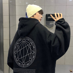 moletom com capuz masculino seção grossa estilo high street