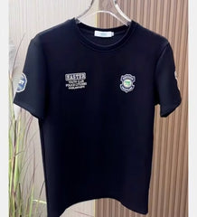 Estação europeia moda jovem camiseta masculina de manga curta 2023 primavera e verão bordado personalizado em ajuste fino e confortável coreano