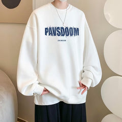 moletom largo masculino estilo high street com estampa ''PAWSDOOM''