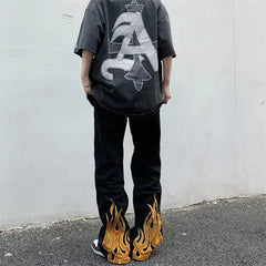 hiphop calças retas masculinas primavera e outono seção fina estilo americano maré solta hip hop calça jeans de perna larga esfregar