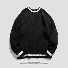 sueter masculino estilo japones com faixas de cores