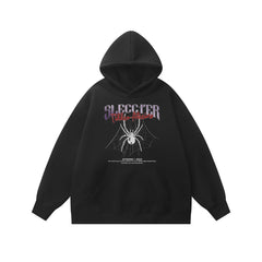 moletom largo masculino com aranha estampada estilo high street