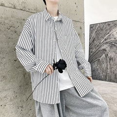 Camisa de manga comprida masculina primavera novo estilo hong kong