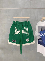 Hip-hop shorts esportivos masculinos bordados de basquete American hip-hop street retrô casual calças de cinco pontas 6