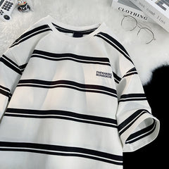 camisa larga estilo japones com listras