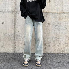 calça jeans reta casual masculina