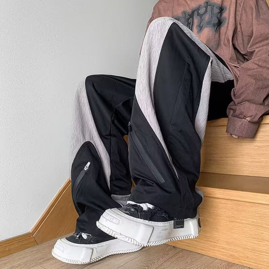 Calças esportivas japonesas simples e à prova d'água para meninos, marca da moda, soltas, casuais, tamanho grande, calças largas retas em nome